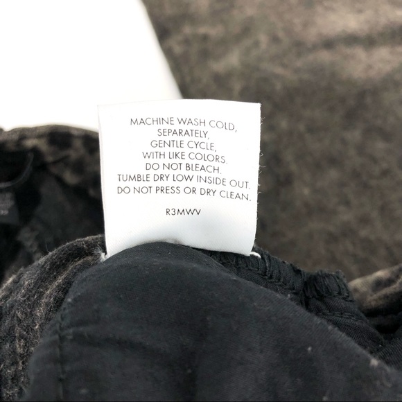 Eileen Fisher Charcoal Distressed Mineral Washed Velveteen Skinny Jeans Pants - Picture 8 of 8